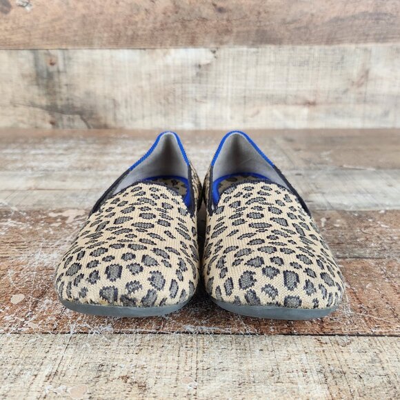 Rothy's Girls 3 Kids Loafer Leopard Print Knit Fabric Slip On Everyday Shoes - Picture 2 of 10